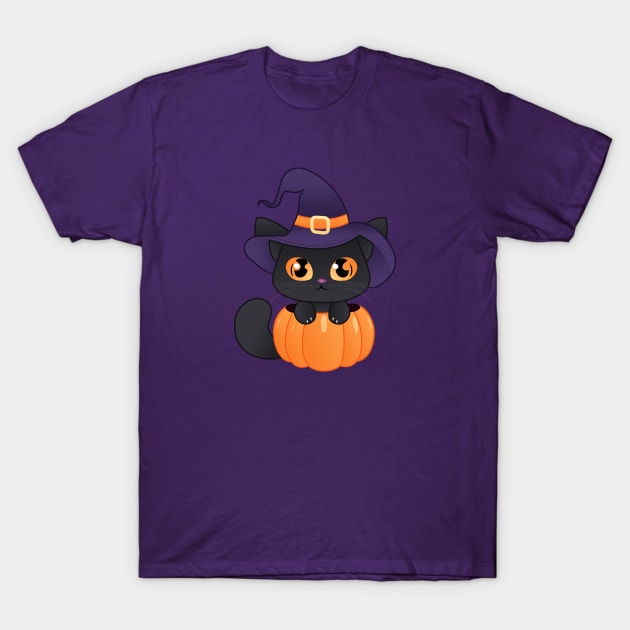 Cat in a Pumpkin T-Shirt by JashaCake